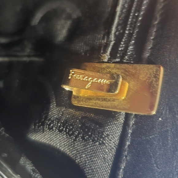 Salvatore Ferragamo Black Leather "Mob Wives" Handbag With Studs - Picture 9 of 11